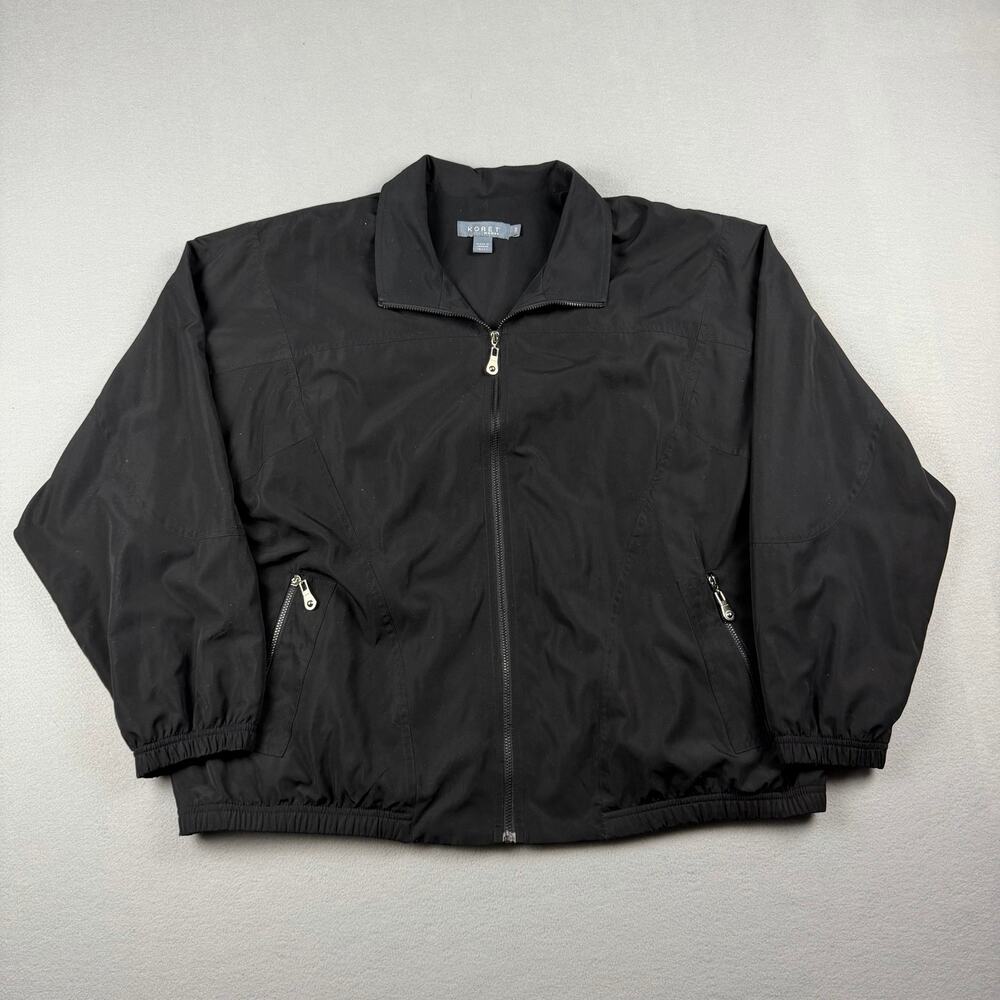 Koret Woman Black Zip Windbreaker Jacket 18W Plus